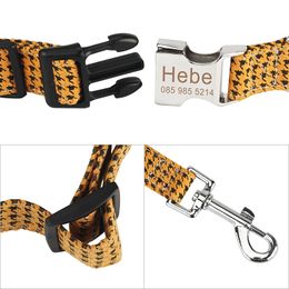 Anti-lost Pet Collar Custom Name Dog Collar Personalized DIY Tag ID Cat Collars for Small Medium Large Dogs