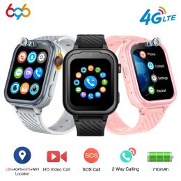Wristbands GPS AGPS LBS WIFI Location Smart Watch Geofence Route Playback HD Video Call Waterproof 4G Sim Card Smartwatch Gifts SOS 710mAh