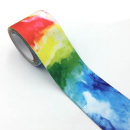 1M/Lot Gradient Tie Dye Print Elastic Webbing 2.5cm 3.8cm Width Rubber Band DIY Trim Supplies Clothes Pants Straps Sewing Belt