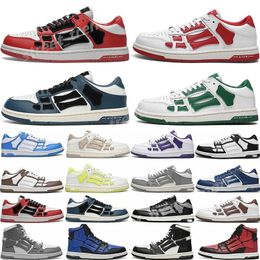 Designer Casual Shoes Skel Top Low Bone Leather Sneakers Skeleton Blue Red White Black Green Grey Men Women Outdoor Training Shoes 36-45 P41