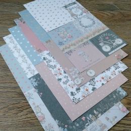 Cute Rabbit Patterned Paper Scrapbooking Paper Pack Handmade Craft Paper Craft Background Pad Single-side Printed