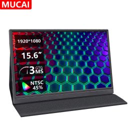 Monitors MUCAl 15.6 inch Portable Monitor FHD 1920*1080 Travel Gaming 15.6" Display Screen for Laptop Phone Switch ps4 ps5 XboX MacBook