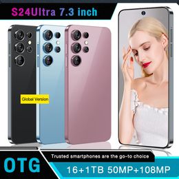 S24ULTRA 5G Android Smart 13 Telefono touch Screen Schermata Galaxy da 7,3 pollici Sensore Schermale HD Supporta più lingue