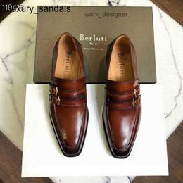 Berluti Mens Dress Shoes Leather Shoes New Bruti Mens Business Casual Fashionable and Handsome Oxford One Step Lazy Rj 35FP ZLLT RCDC