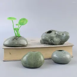 Vases DIY Ceramic Mini High-end Smooth Cute Hydroponic Flower Irregular Stone Vase Ornament El Supplies