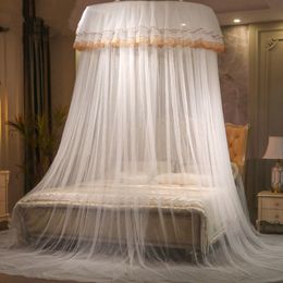 Light Luxury Style Solid Color Round Ceiling Mosquito Net Girl Heart Bedroom Decor Mosquito Net Universal Encrypted Mosquito Net