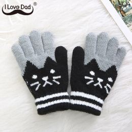Winter Warm Kids Gloves knitting Baby Girls Boys Soft Gloves Candy Colors Children Patchwork Full Finger Gloves Mittens