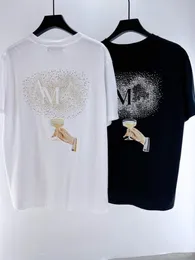 Mens Designer T-Shirts Men Unisex Casual Short Sleeve Artificial diamond Champagne Tee Hip Hop street High Street short TOP