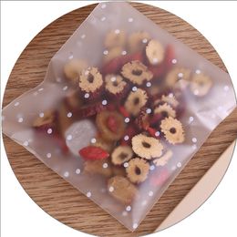100Pcs/lot Thicken Frosted Polka Dot Biscuit Snack Cookies Self-adhesive Snowflake Crisp Plastic Packaging Bags