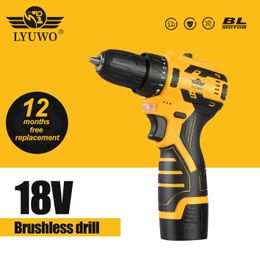 LYUWO 168V Brushless Electric Drill 35NM Cordless Mini Screwdriver Lithium Ion Battery Home 240407
