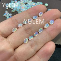 Opal Loose Stones Oval Shape Base Natural Facet Opal Loose Beads for Jewelry Making DIY Pendant Accessories