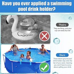 Pool Drinks Holder Swimming Pool Water Cup Hanger Holder for Bathroom Tub Poolside Cup Hanger Rack Swim Pool Party Accessories