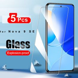 5Pcs Tempered Glass For Huawei Nova 9 SE Screen Protector Film For Nova9 SE Shockproof Phone Screen Glass Guard Clear 10H