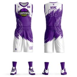 Custom Basketball Jerseys Suit Print Team Player Men Youth Sportwear Youth Outfits - Adult Playing Uniforms for Male Outdoors