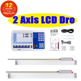 LCD Dro Set YH800-2V 3V 11 Languages Digital Readout Kit Linear Scales 5U 5V TTL 100MM to 1000MM for Lathe Mill CNC Machines