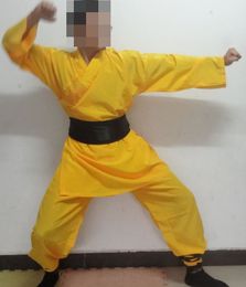 UNISEX Martial arts clothes wing chun shaolin monks kung fu suits zen Monk suit uniforms orange/yellow adult&children
