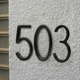 House Number Sticker Door Plate Sign House Drawer Sign Black Home Decor Floating House Number Letters Easy To Instal Zinc Alloy