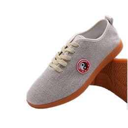 Summer breathable wushu kungfu Natural Linen fabric shoes Practice martial arts indoor shoes taichi taiji shoes
