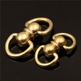 1 x Solid Brass Swivel Eye Rotating Connector Double End D ring for Keychain Key Ring Wallet Fob Clip connecting