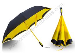107cm 2-3 persons auto open self-defense Windproof Reverse hands-free car umbrella Double Layer Inverted standing parasol