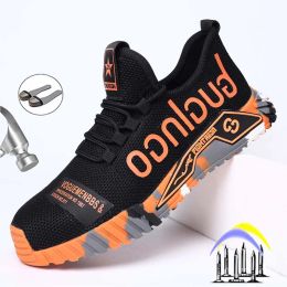 Boots 2022 New Work Boots for Men Lightweight Breathable Soft Safety Shoes SteelToed Male Puncture Proof Sport Comfortable Sneakers