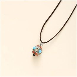 Pendant Necklaces Handmade Retro Nepal Beads Charm Necklace For Women Men Spiritual Yoga Lucky Adjustable Rope Drop Delivery Jewellery P Dhufp