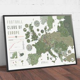 Football Clubs of Europe Poster and Prints Soccer Sport Canvas Painting Room Wall Art Picture Home Cuadros Decor for Living Room