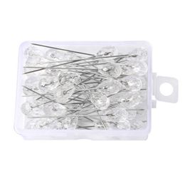 50/100pcs Sparkle Diamond Pins Wedding Floral Bouquet Pin Stitching Needle Crystal Head Garment Apparel Sewing Accessories