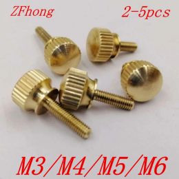 2-5PCS M3 M4 M5 M6 Hand Tighten Brass Knurled Screws Copper Twist Knurled bolts Computer Chass Bolt Thumb Screw A1