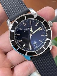 Wristwatches Luxury Black Blue Rubber SuperOcean Mens Watch Ceramic Automatic Mechanical Movement Watches 46mm