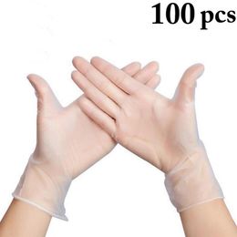 100PCS Disposable Gloves Protective Multiuse Clear Vinyl Gloves Cleaning Gloves