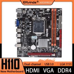 Motherboards Envinda H110 Motherboard LGA 1151 DDR4 32GB Dual Channel Mainboard Support Core i3 i5 i7 Computer Motherboard LGA1151