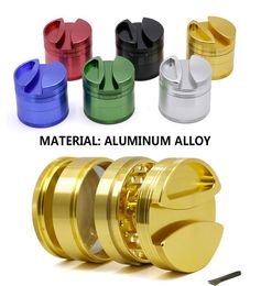 Single Slot Insert Paper Herb Grinder 75mm 4 Layers Metal Aluminum Alloy tobacco for rolling papers Grinder 6 Colors VS Phoenician3398796