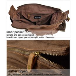 Luxury Cowboy Genuine Camera Bag Oilskin Leather Single Waterproof Shoulder Bags Canvas Bag Inner Tank DSLR Camera Messenger Bag