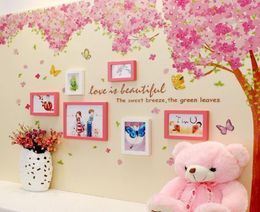 Large Cherry blossoms flower Tree Butterfly Love Wall Sticker Art Decal Girls Bedroom Living Room Decor Decorative Mural 2010264042775