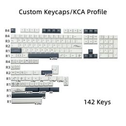 Combos Custom Plain Embryo Keycap Black and White 142 Keys KCA Profile DYE Sublimation ISO Enter For Cherry MX Mechanical Keyboard