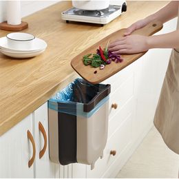 Kitchen Trash Can Household Car Bedroom Bathroom Storage Box Classified Garbage Food Residue Multi Folding Corner Waste Bin