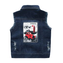 1-8T kids vest baby boys vest Jeans Babe Jacket Denim Waistcoats Outerwear Children Clothing Spring Autumn Clothes boys jacket