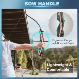 20-50lbs 62inch Recurve Bow Takedown Hunting Bow Right Handed with Ergonomic Design for Outdoor Training Practise