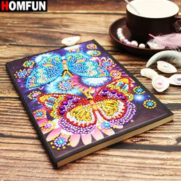 HOMFUN A5 Notebooks 5D DIY Diamond Painting Special Shape Diary Book Diamond Embroidery "Color butterfly" Rhinestones Decor Gift