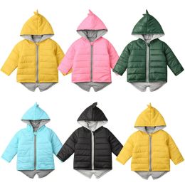 Baby kids Clothes Boy Dinosaur Vest Girl Down Hooded Kids Zipper Jacket Waistcoat Coat Winter Thick Warm Outwear