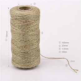 100Meters/Roll Hemp Linen Cords Handmade Hemp Rope To Tie Burlap Twine Rope String DIY Craft Decoration