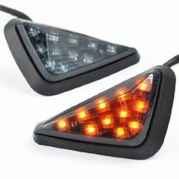 2pcs/set Motorcycle Flasher LED Signal Lights Smoke Triangle Flush Mount Turn Signals Blinker Lighting Motocross Accessories