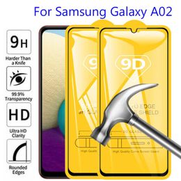 2PCS 9D Full Glue For Samsung Galaxy A02 Protective Glass 9D Armour On Samsun A02 A12 A13 A32 A72 A53 A 02 Glass Screen Protector