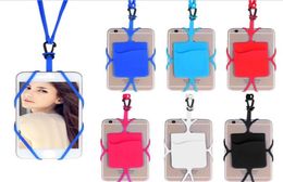 Silicone Lanyards Neck Strap Necklace Sling Card Holder Straps For iPhone X 8 Universal Mobile Cell Phone8016202