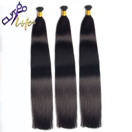 Straight I Tip Hair Extensions Human Hair 100pcs/ Set Natural Hair Extensions 12-30inch Brazilian Hair Bulks For Women Beauty