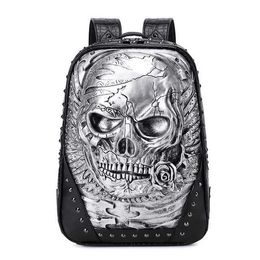 HBP Non-Brand Trend New 3D Large Skull Backpack for Men and Women Punk Travel 15.6 Laptop Bag Backpack Purse Designer Back Pack