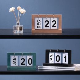 1PC INS Nordic Style Wooden Flip Calendar Memo Daily Scheduler Planner Home Office Annual Agenda Desktop Decor Ornament New Year