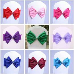 10/50PCS Chair Sashes Spandex Stretch Chair Cover Band Sash Bow Party Banquet Decor Wedding Decorations Colours Customised