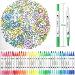 Haile 12-120Colors Dual Tip Watercolour Brush Pen Art Markers Pens Manga Sketching Drawing Calligraphy Pen Children DIY Supplies